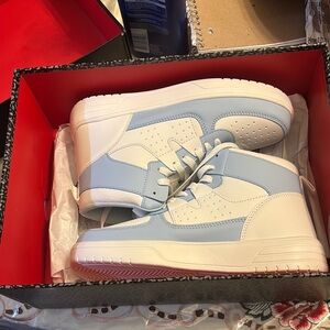 Kids High-Top Sneakers - White and Blue